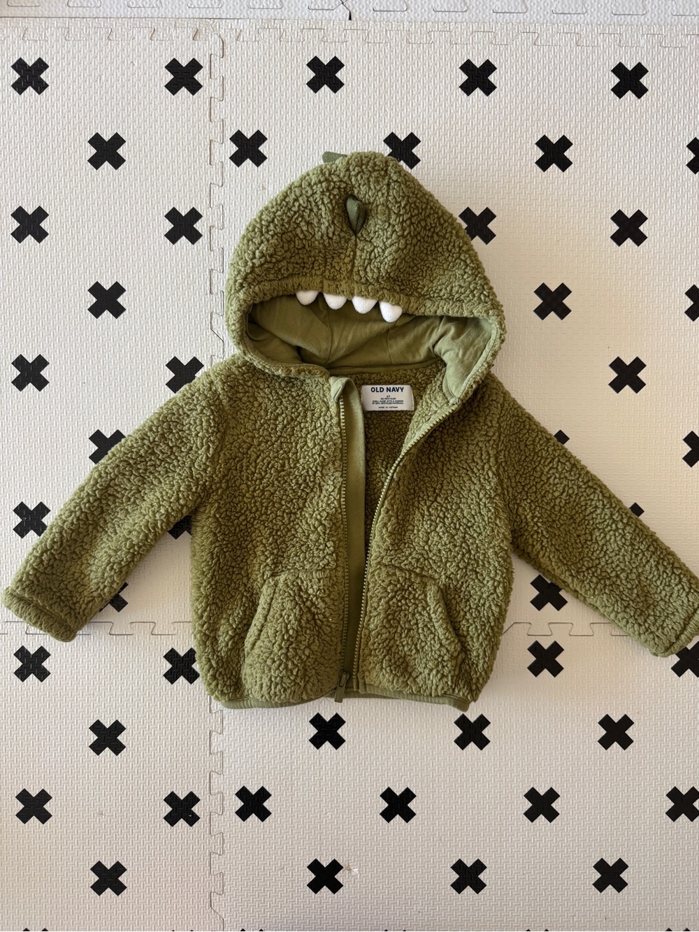 Old Navy Dino Sherpa Hooded Jacket size 2T